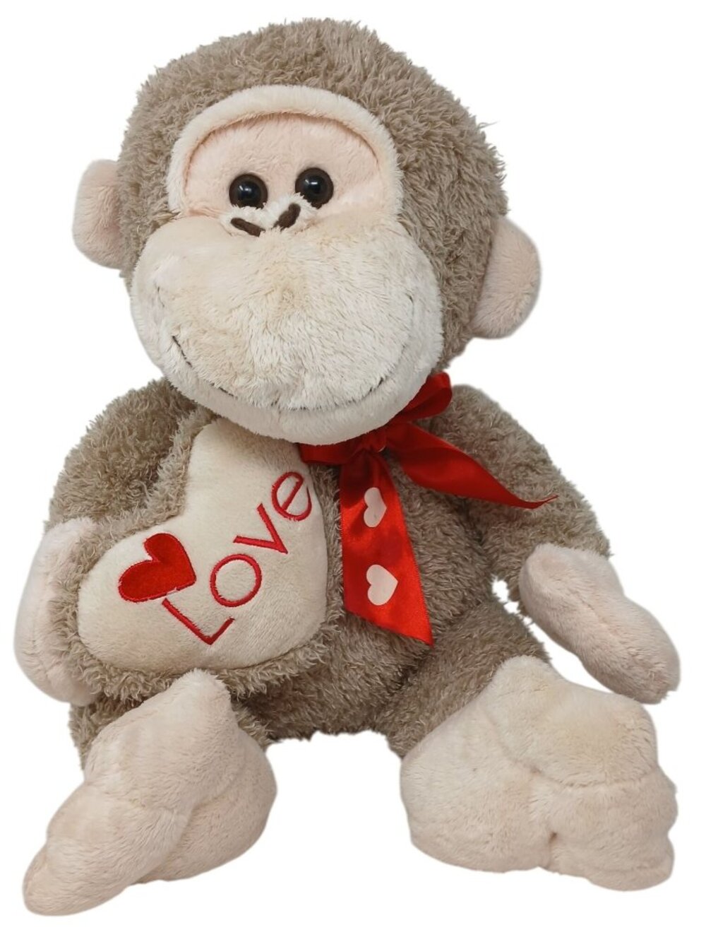 Dan Dee Collectors Choice Plush Monkey With "Love" Heart & Red Bow #S1-B